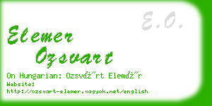 elemer ozsvart business card